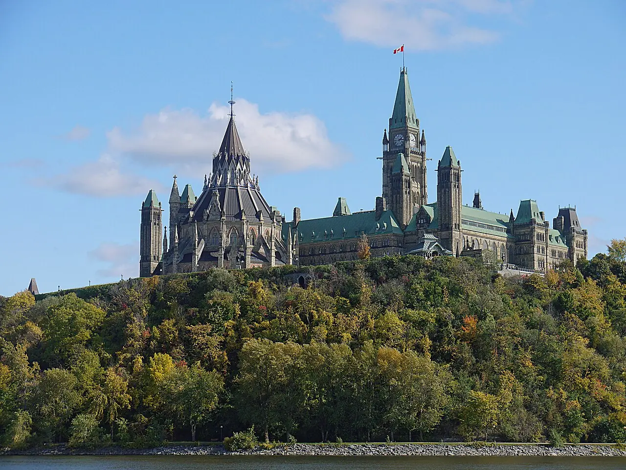 Parliament Hill seen from the Ottawa River